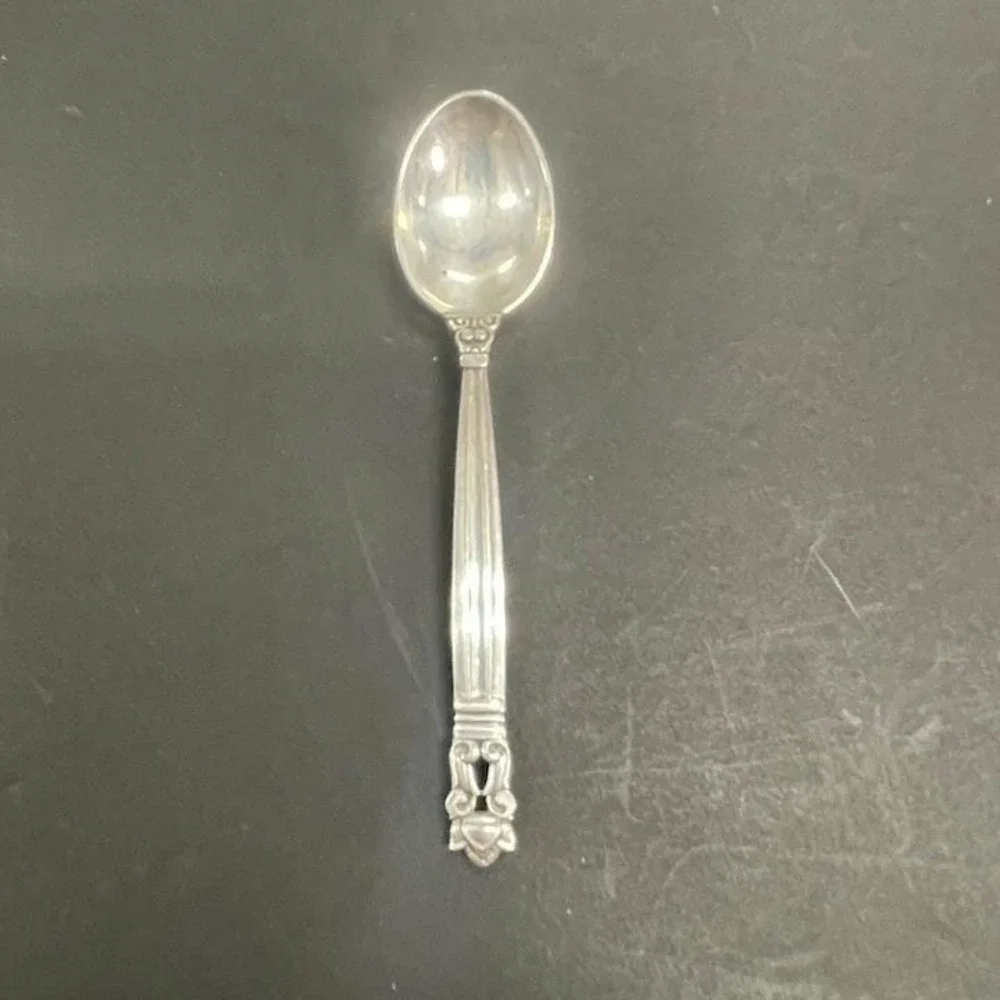 Danish Georg Jensen‎ Acorn Pattern Sterling Silver Spoon Design Johan Rohde SSB